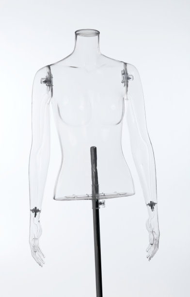 透明塑料模型在白色背景图片下载