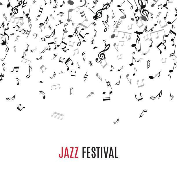 抽象的音乐框架和边框与黑色音符上的白色图片下载