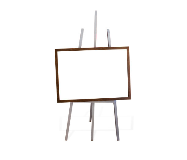 空白艺术框架，木制画架，正面视图，孤立在白色图片下载