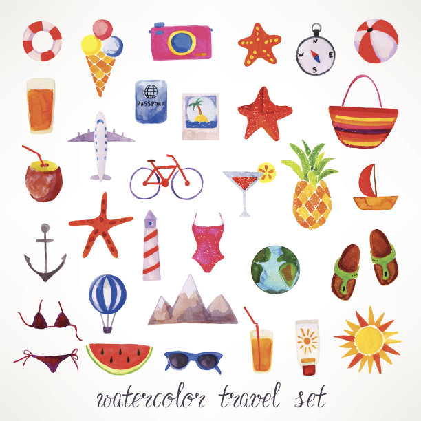 夏天水彩集图片下载