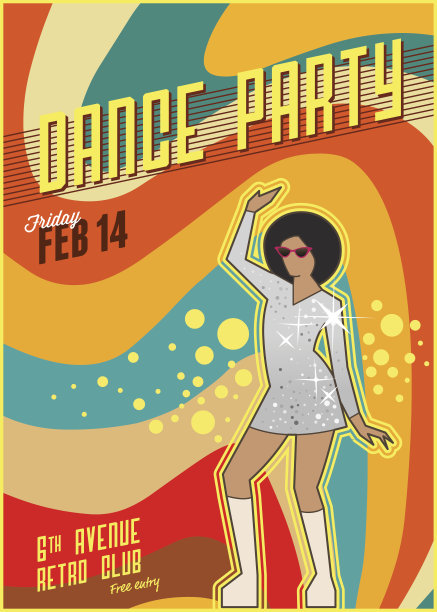 复古舞会海报图片下载
