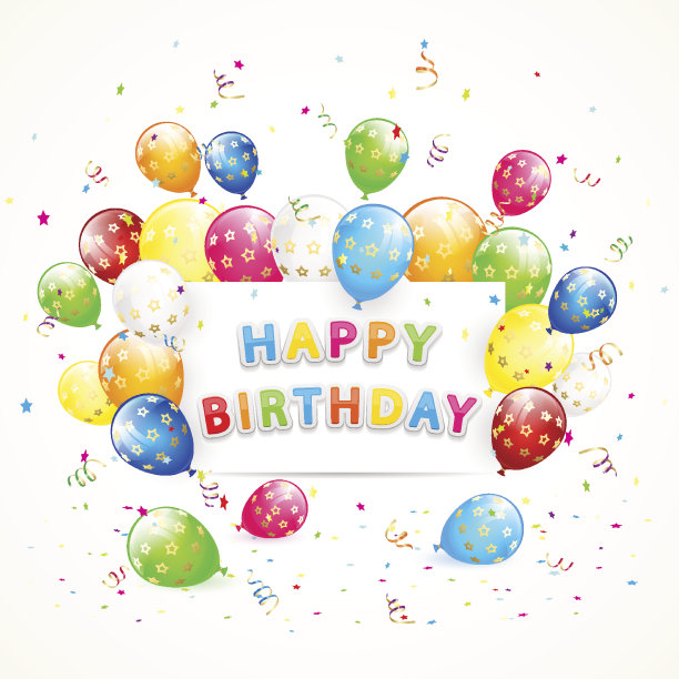 生日快乐的背景气球图片下载