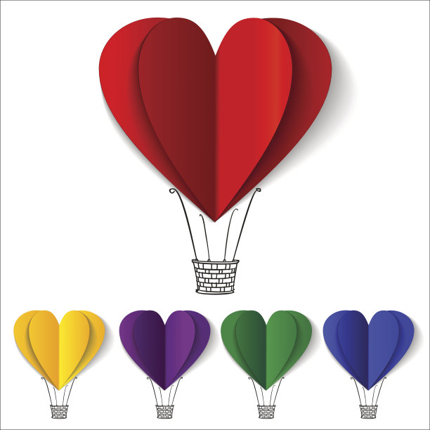 心形的热气球图片下载