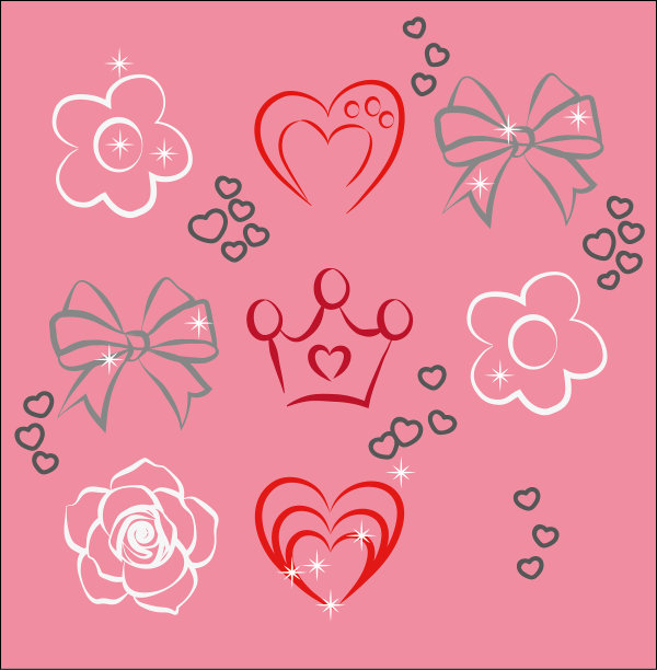 一些设计元素。爱。图片下载