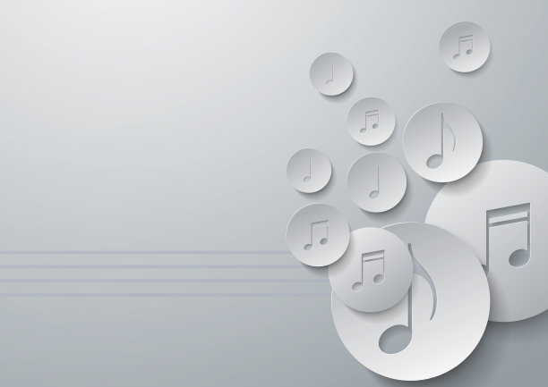 音乐音符剪在纸圈背景图片下载