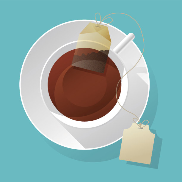 矢量茶杯和茶包图片下载