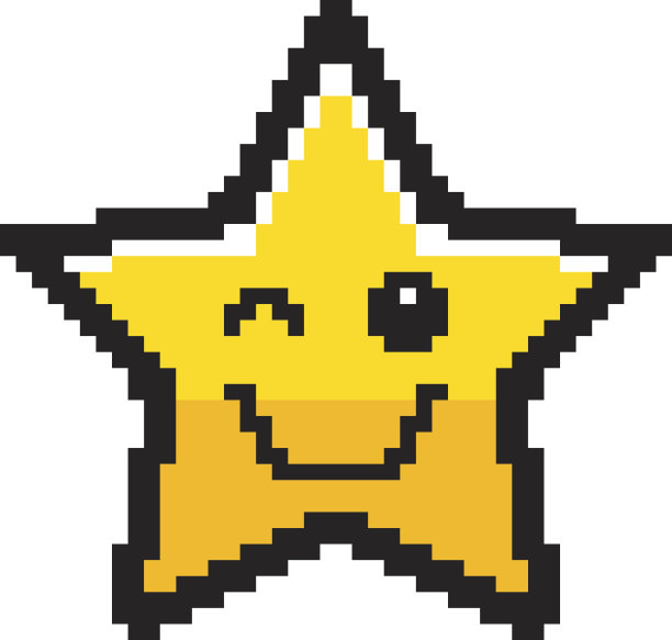 眨眼的8位卡通明星图片下载