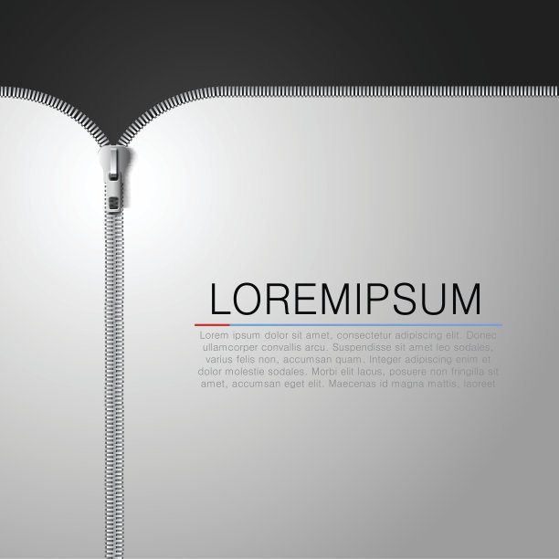 白布背景与开放的金属拉链图片下载