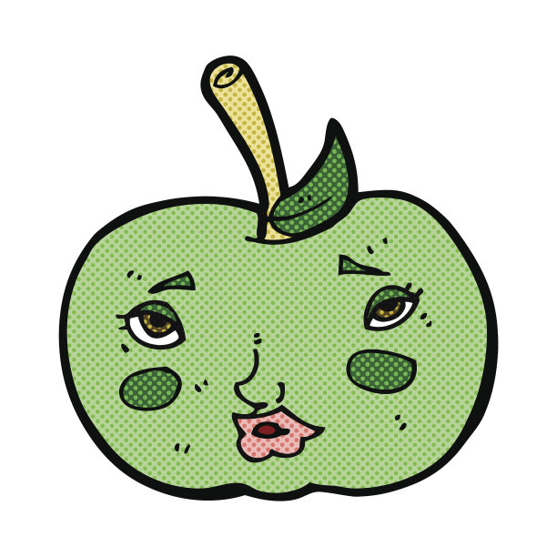 有脸的卡通苹果图片下载