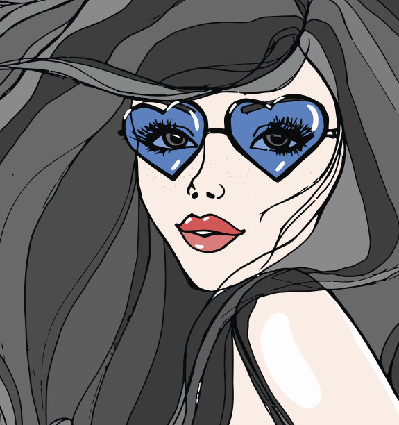 戴眼镜的女孩图片下载