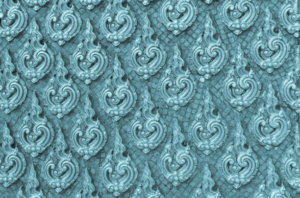 金黄色的泰国花纹，背景和纹理图片下载