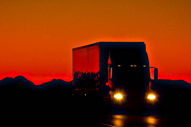 红色背景的是半挂车图片下载