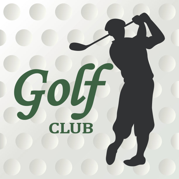 高尔夫球杆标志-矢量插图图片下载