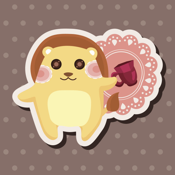 动物松鼠有下午茶主题元素图片下载