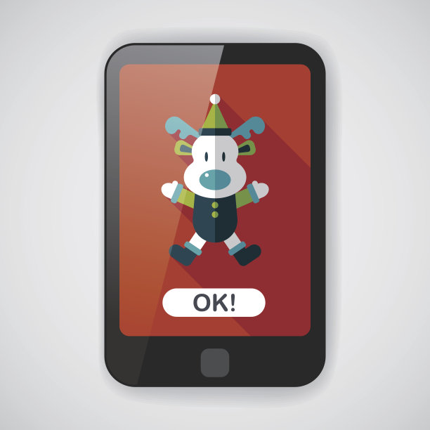 驯鹿扁平图标与长影子，eps10图片下载