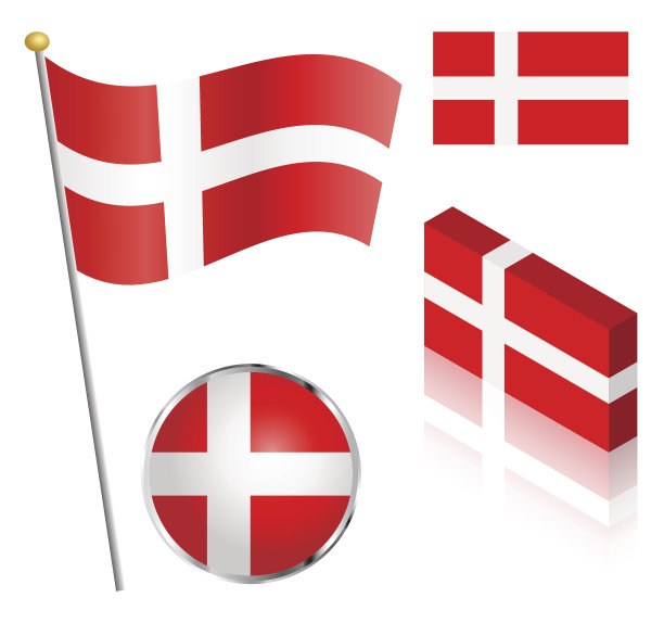 丹麦国旗设置图片下载