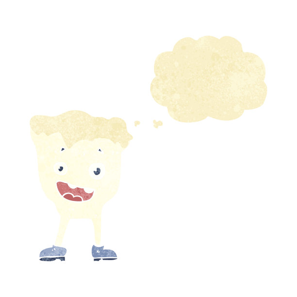 卡通牙齿与思想泡泡图片下载