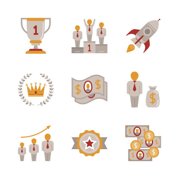 平面风格的矢量业务图标和概念集图片下载