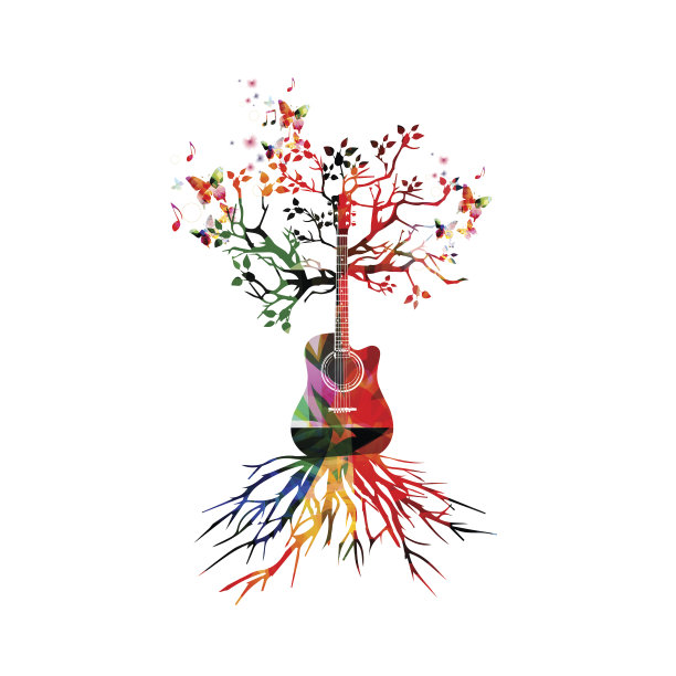 丰富多彩的音乐背景与吉他图片下载