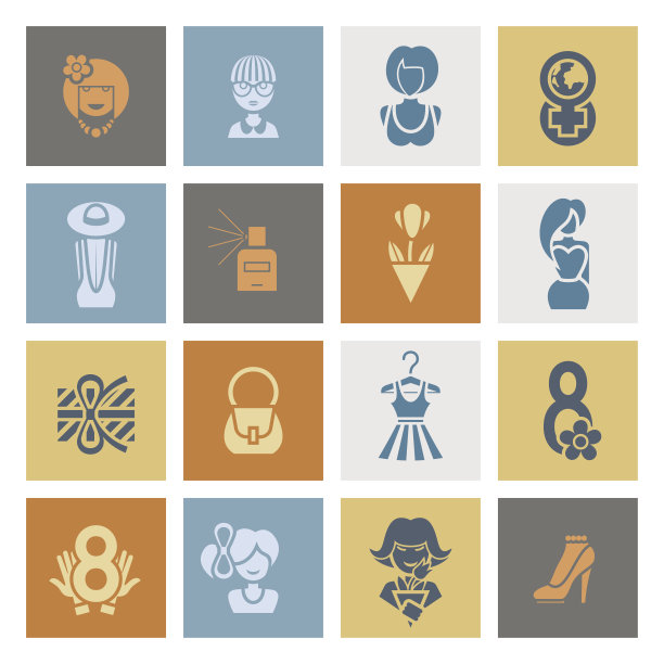 妇女节图标集图片下载