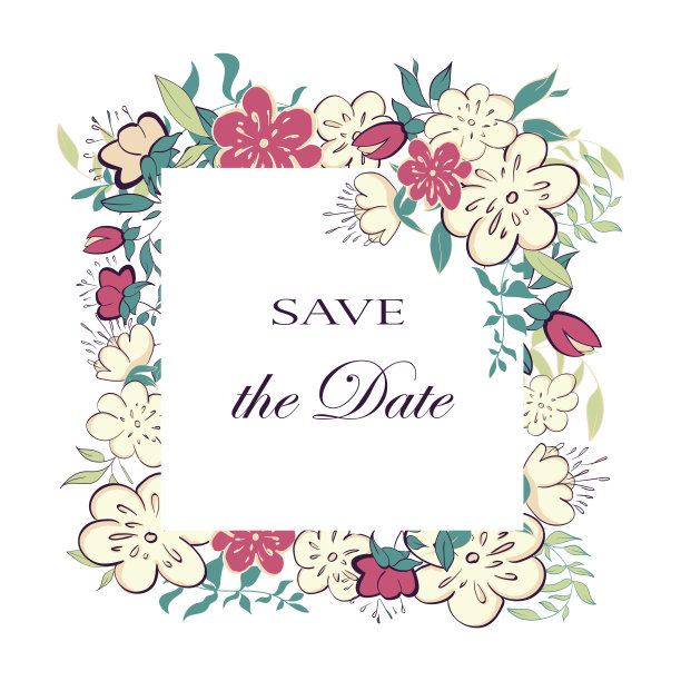 花卉向量卡。图片下载