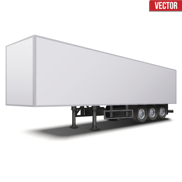 空白白色停放半挂车图片下载