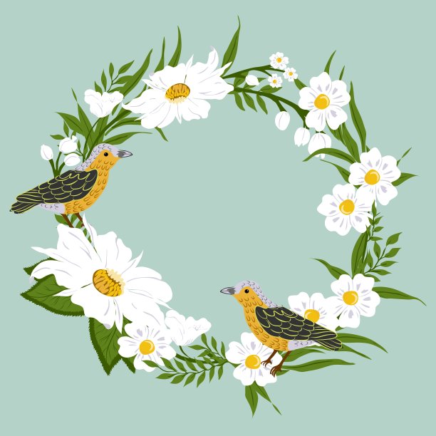 带有花卉元素的请帖图片下载