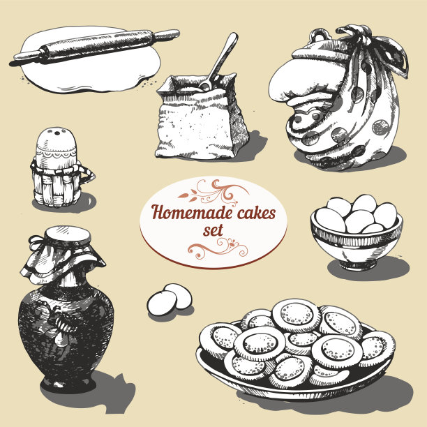 自制蛋糕的准备对象图片下载