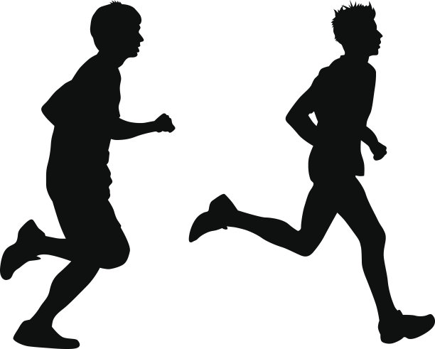 白色背景上的运动男人图片下载