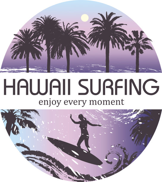 夏威夷冲浪热带背景。图片下载