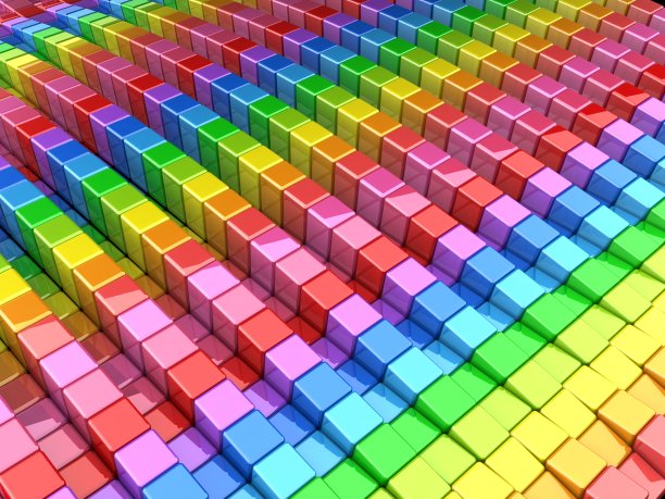 彩色立方体抽象背景图片下载