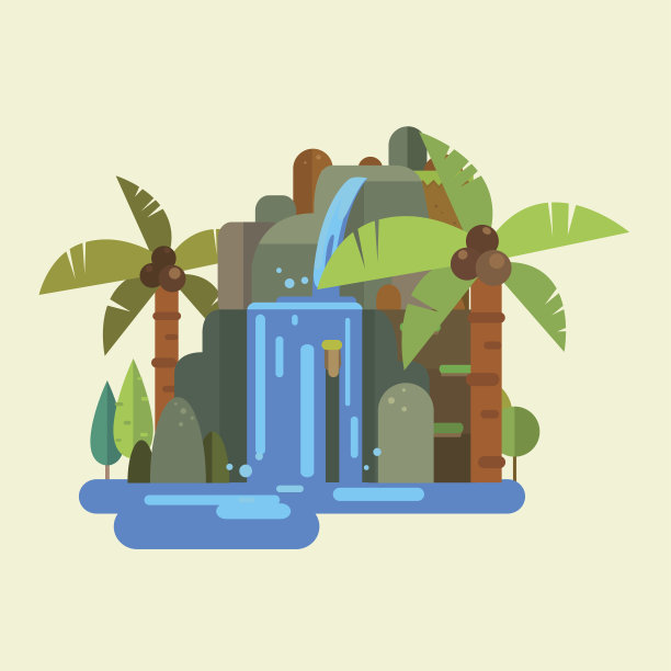 瀑布向量图片下载