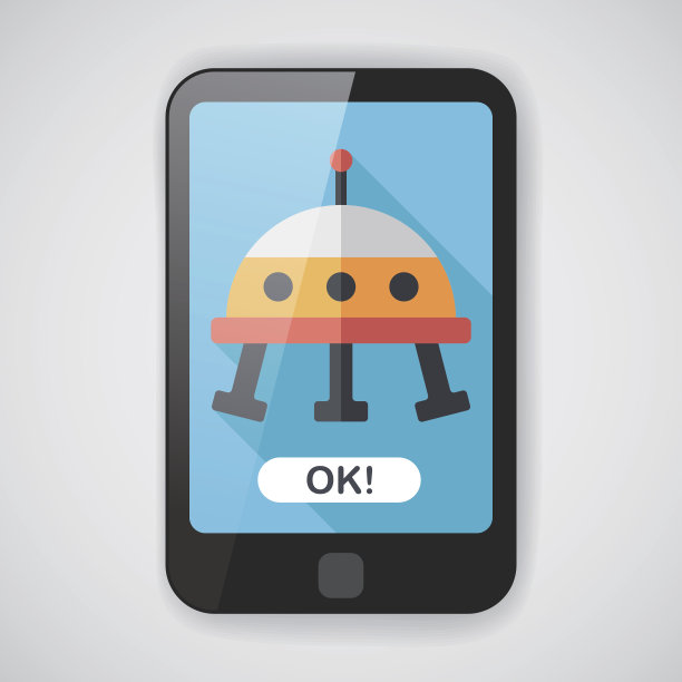 太空不明飞行物平面图标与长阴影，eps10图片下载