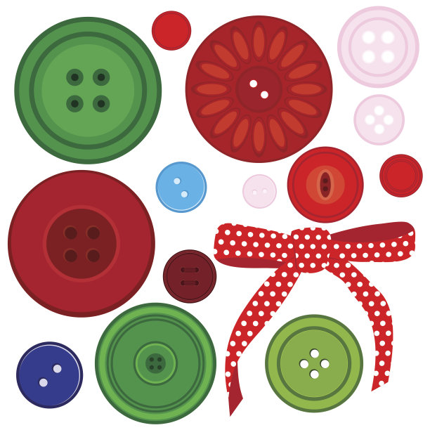 按钮和弓。图片下载