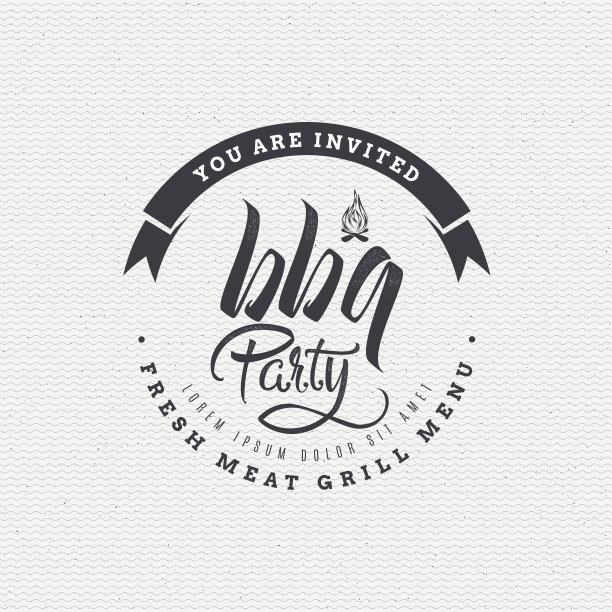 烧烤派对-海报，贴纸，徽章，标签，图标，传单，邮票图片下载