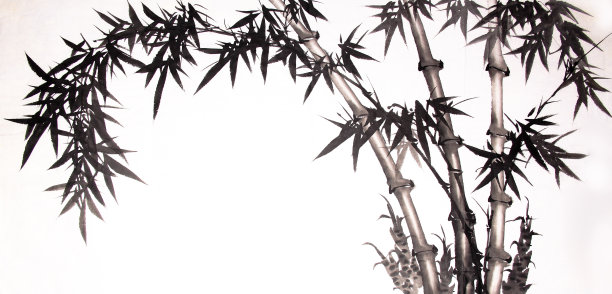 竹水墨画手绘图片下载