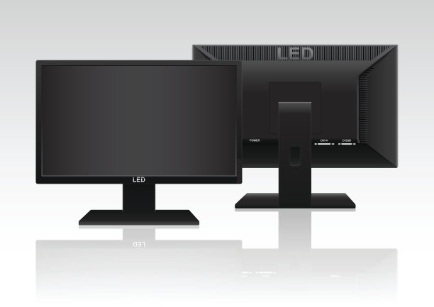 高清晰度LED显示器。素材图片