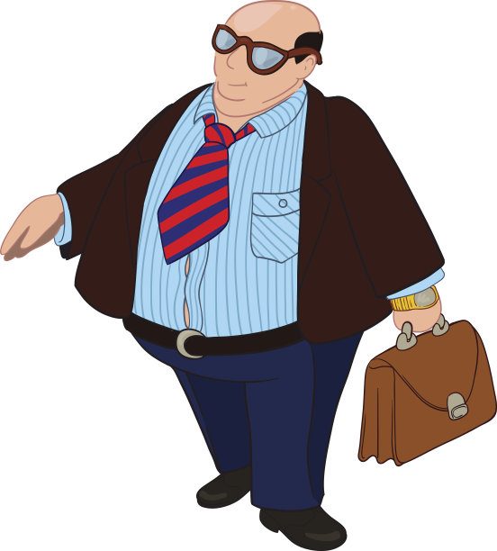 脂肪秃头老板图片下载