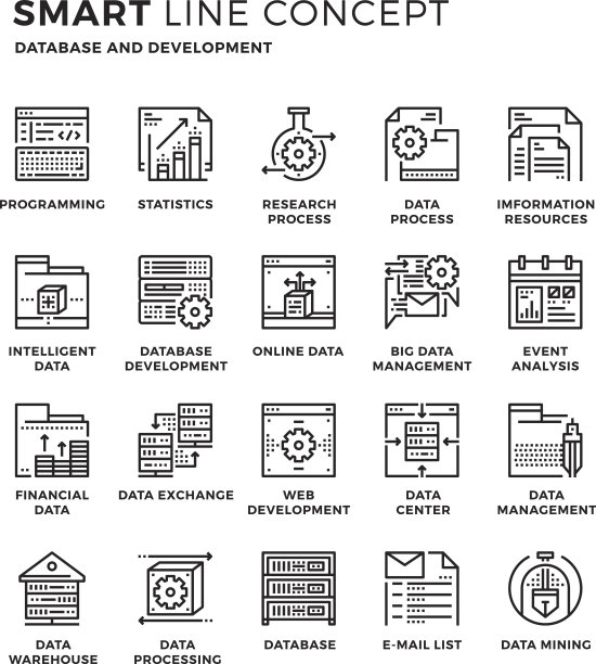 Smartline图标概念的数据库和开发图片下载