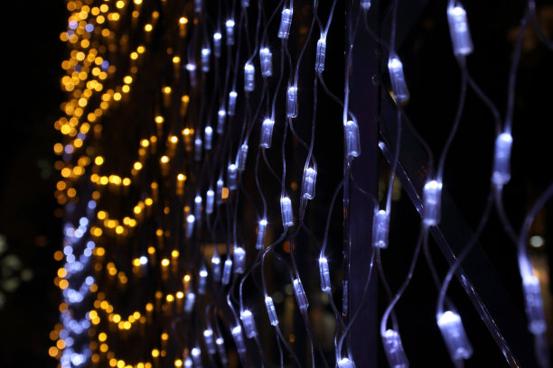 圣诞彩灯，用花环装饰图片下载