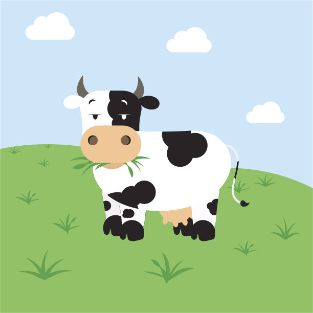 牛在田野里吃草图片下载