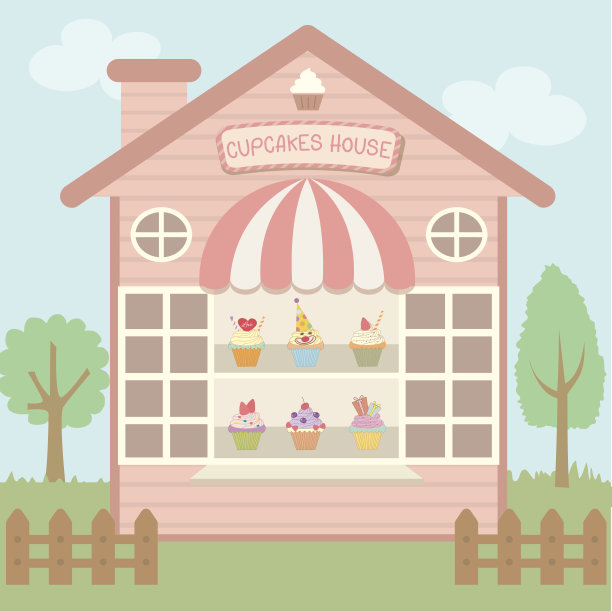 蛋糕房子咖啡厅图片下载