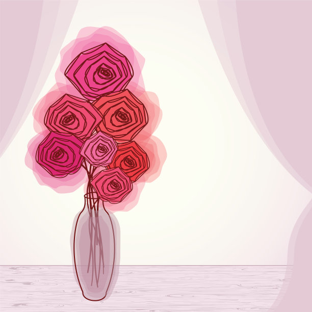 一束红玫瑰。图片下载