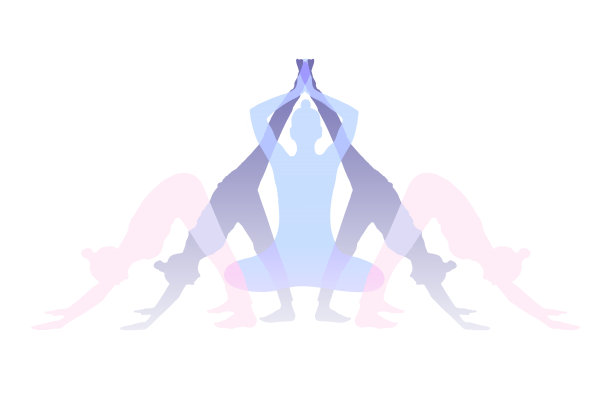 瑜伽剪影标志图片下载