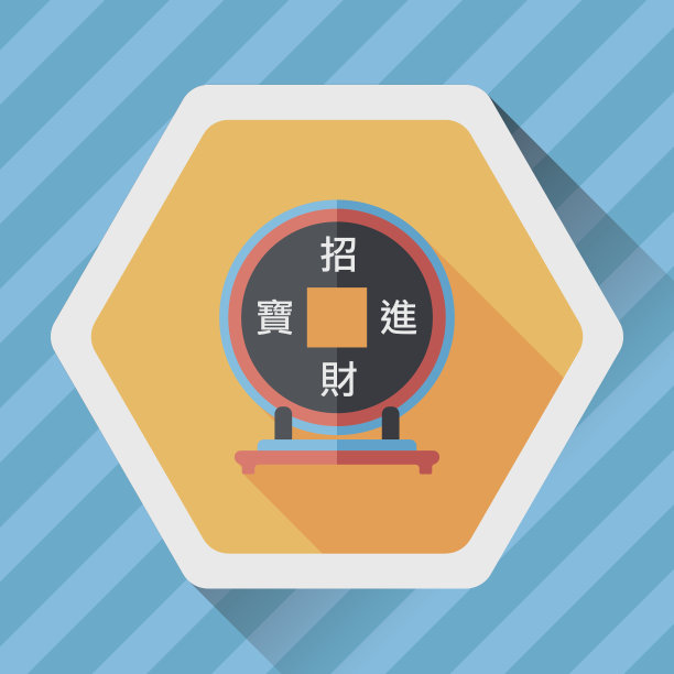 中国新年杂技女孩平图标与长影子图片下载