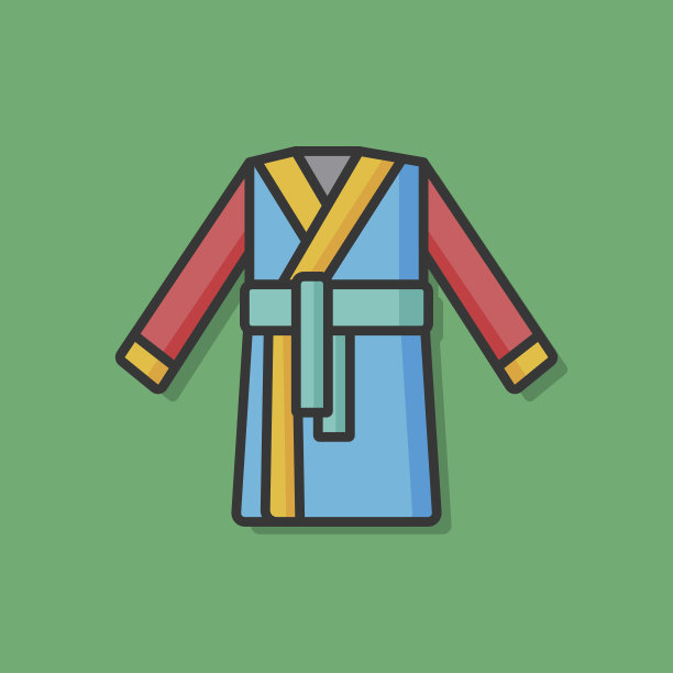 穿着浴袍矢量图标图片下载