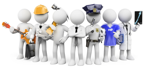 3 d白人。人们从事不同的职业图片下载