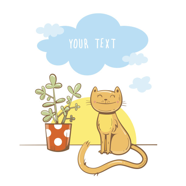 卡与猫。图片下载