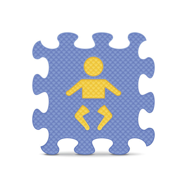 向量婴儿符号与字母拼图图片下载