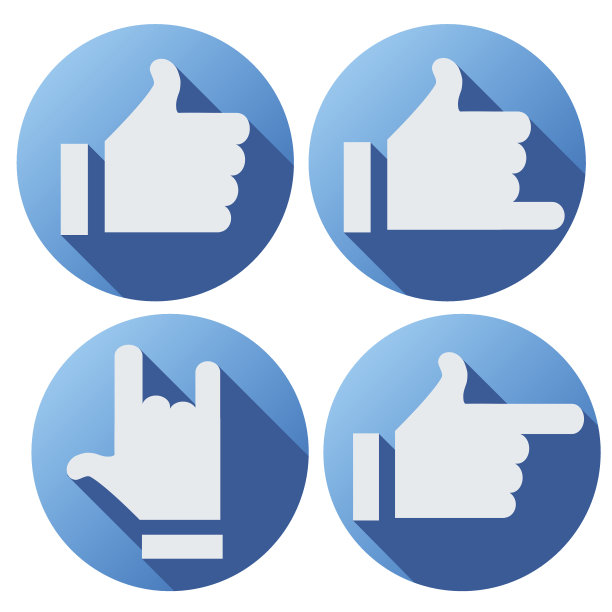 扁平风格的喜欢按钮的社交网络图片下载